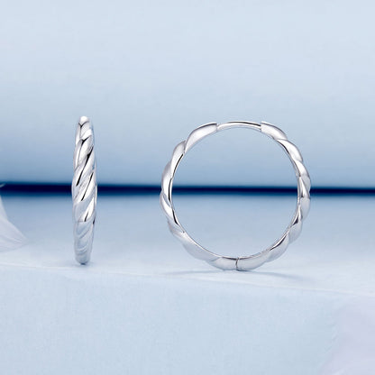 925 Sterling Silver Plated White Gold Earrings for Women - Size 11*3mm