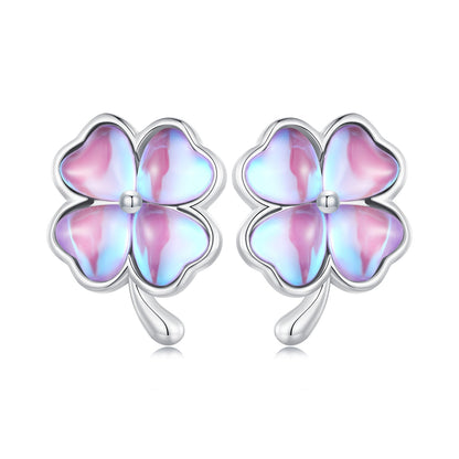925 Sterling Silver Transparent Glass Earrings for Women