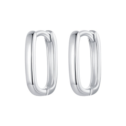 925 Sterling Silver Earrings 10*2mm with White Gold Plating for Women