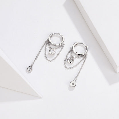 925 Platinum Plated Pavé Setting CZ Earrings