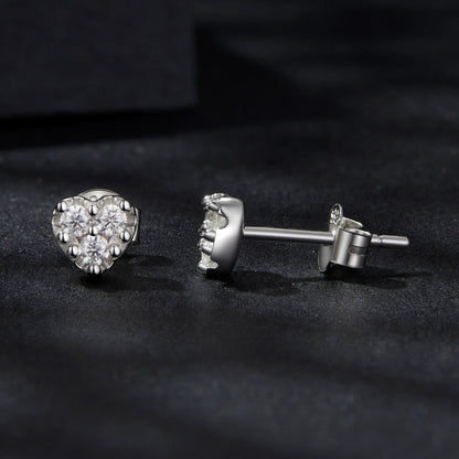 925 Sterling Silver Moissanite 0.03 Carat Earrings for Women