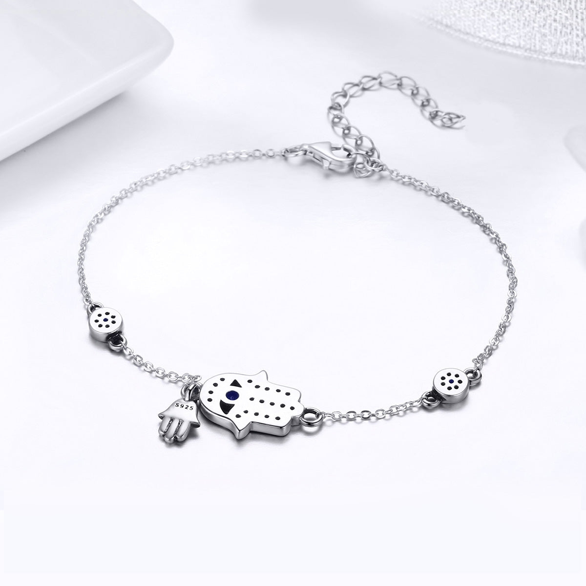 925 Sterling Silver Bracelet 21cm Long with 1.0*1.7cm Charms for Women