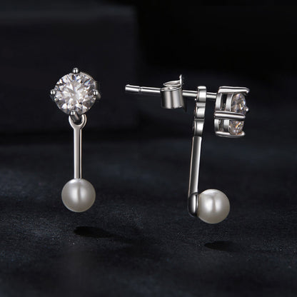 925 Sterling Silver 0.50 Carat Moissanite Earrings for Women