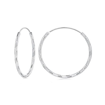 925 Sterling Silver Plated White Gold Earrings 3.0cm for Women