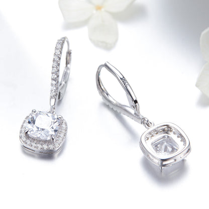 925 Sterling Silver Plated Gold Pavé Setting CZ Earrings for Women