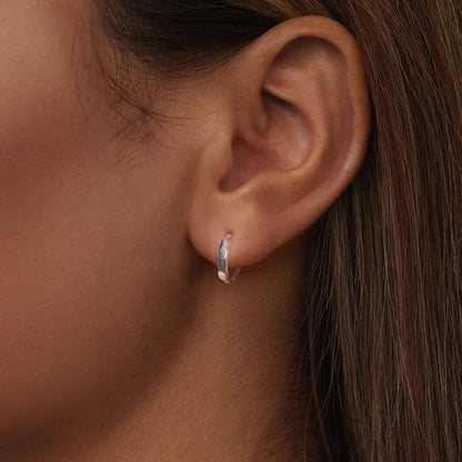 925 Sterling Silver Earrings 1.3*0.3cm for Women