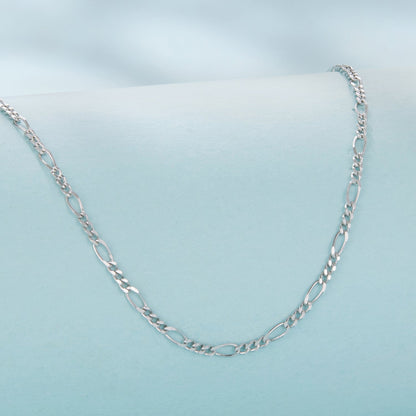925 Sterling Silver 40cm Necklace with Plated White Gold