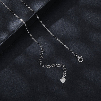 925 Sterling Silver Moissanite 6.5mm Diamond-like Pendant Necklace for Women