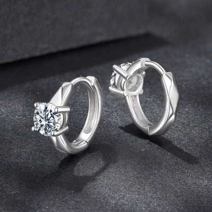 925 Sterling Silver Moissanite 0.50 Carat Earrings for Women