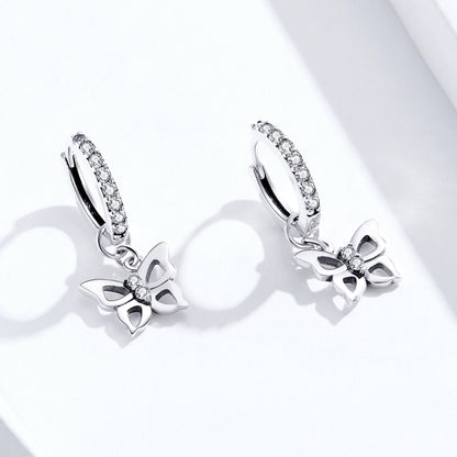 S925 Oxidized Silver Pavé Setting CZ Earrings for Women