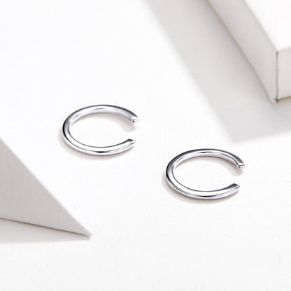 925 Sterling Silver Earrings with Platinum Plating, 1.3cm for Women