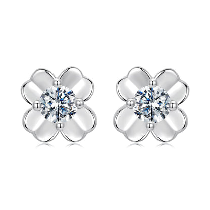 925 Sterling Silver Moissanite Earrings 0.6cm for Women