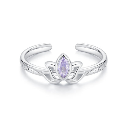 925 Sterling Silver 1.9mm Pavé Setting White Gold Plated Ring