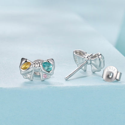 925 Sterling Silver Earrings with Transparent Glass and CZ for Women