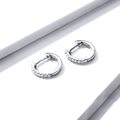 925 Sterling Silver 1.3cm Pavé Set CZ Earrings