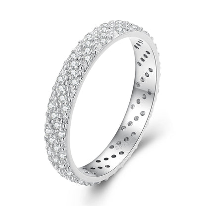 925 Sterling Silver Ring with Pavé Setting CZ for Women Size 6.0