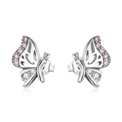 925 Sterling Silver Earrings with CZ in Pavé Setting