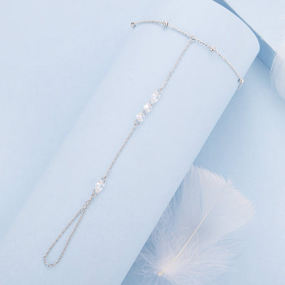 925 Sterling Silver White Gold Plated Bracelet with Pavé Setting CZ for Women