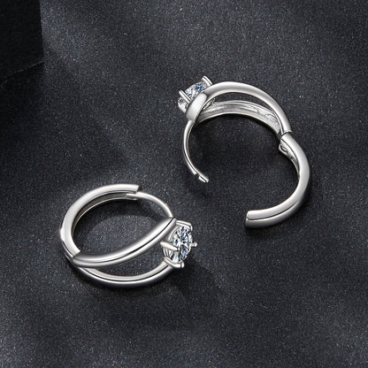 925 Sterling Silver 0.40 Carat Moissanite Earrings for Women