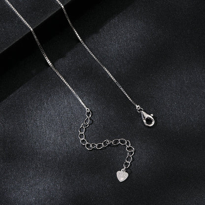 925 Sterling Silver 6.5mm Moissanite Necklace with Pavé Setting for Women