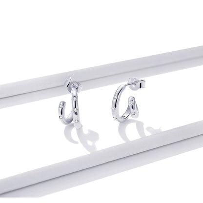 925 Sterling Silver Earrings with Pavé Setting CZ
