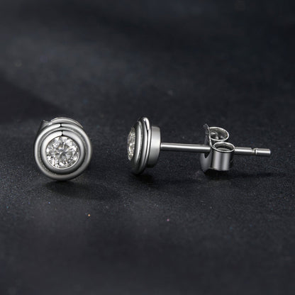 925 Sterling Silver 0.1 Carat Genuine Moissanite Earrings for Women
