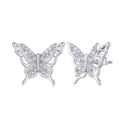 925 Sterling Silver Opal Nanometer Stone Earrings for Women