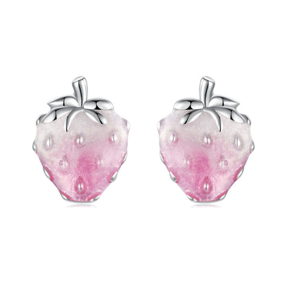 925 Sterling Silver White Gold Plated Enamel Earrings