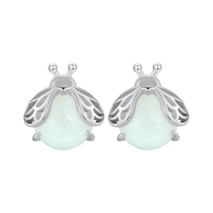 925 Sterling Silver Luminous Stone Earrings