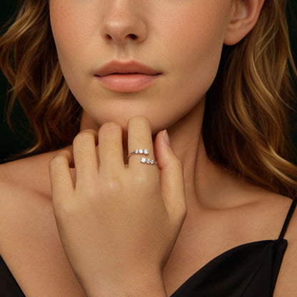 925 Sterling Silver Moissanite Ring for Women - Size E - Plated White Gold