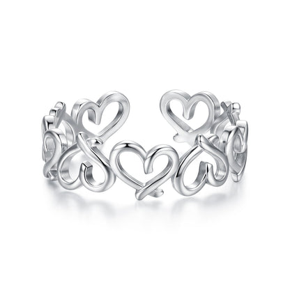 925 Sterling Silver and White Gold Plated Ring for Women