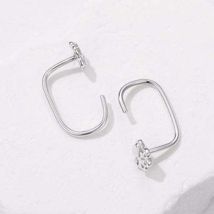 S925 Silver Brass and White Gold Plated 1.4cm Earrings for Women