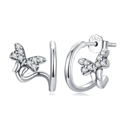 925 Sterling Silver Earrings with Pavé Setting CZ