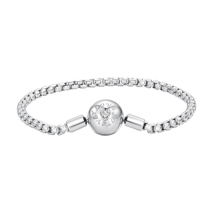 925 Sterling Silver Bracelet 19cm with CZ Stones for Women