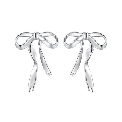925 Sterling Silver Earrings with White Gold Plating - 1.8x1.3cm for Women