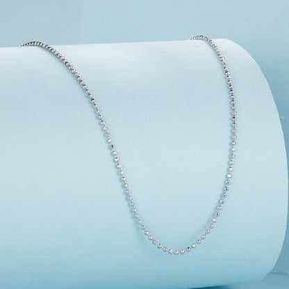 925 Sterling Silver Plated Platinum Necklace 400+50mm for Women