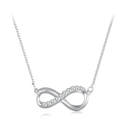 925 Sterling Silver Moissanite 1.5mm Necklace 400+50mm for Women