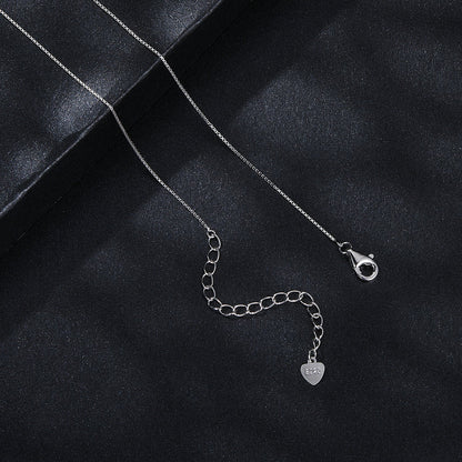 925 Sterling Silver 5mm Moissanite Necklace with Pavé Setting in White Gold, 450mm Length for Women