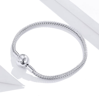 925 Sterling Silver Plated Platinum 17cm Bracelet for Men