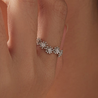 925 Sterling Silver Moissanite 0.03ct Ring Size 7
