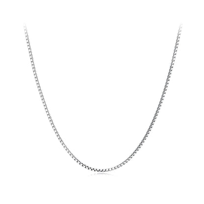 925 Sterling Silver Necklace 400mm with Platinum Plating for Women