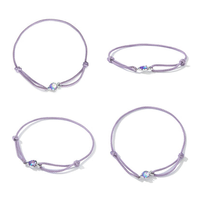 925 Sterling Silver Adjustable 24cm CZ Resin Bracelet for Women