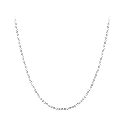 925 Sterling Silver Plated Platinum Necklace 400+50mm for Women