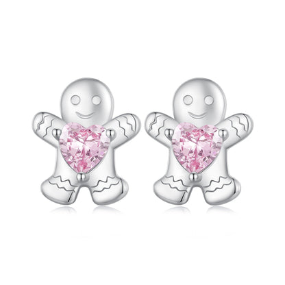 925 Sterling Silver Earrings with Pavé Setting CZ - 10x9mm for Women