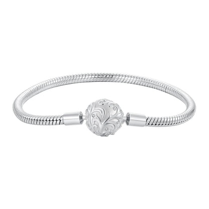 925 Sterling Silver White Gold Plated 17cm CZ Pavé Bracelet for Women