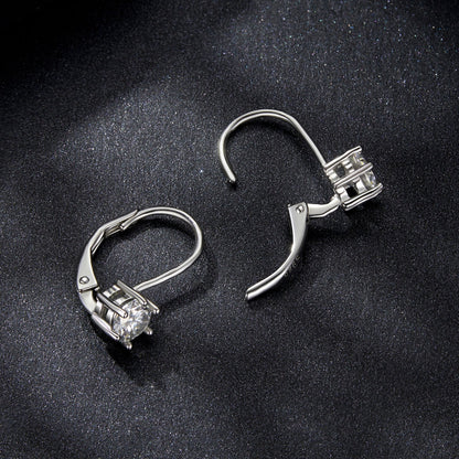 925 Sterling Silver 0.5 Carat Moissanite Earrings for Women