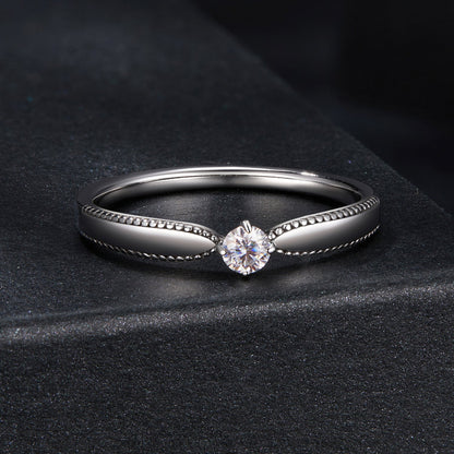 925 Sterling Silver Moissanite Ring Size 6 for Women