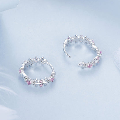 925 Sterling Silver Pavé CZ White Gold Plated Earrings for Women
