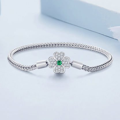 925 Sterling Silver Plated Platinum Bracelet with 3mm Rope for Women