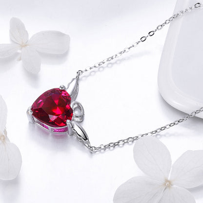 925 Sterling Silver Adjustable Necklace 37-45cm with 1.4*2cm Pendant for Women